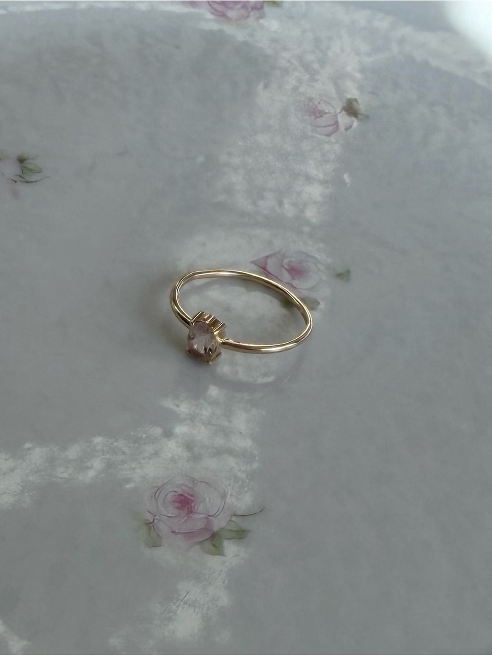 10k solid gold natural morganite ring SIZE 6 - Picture 9 of 10